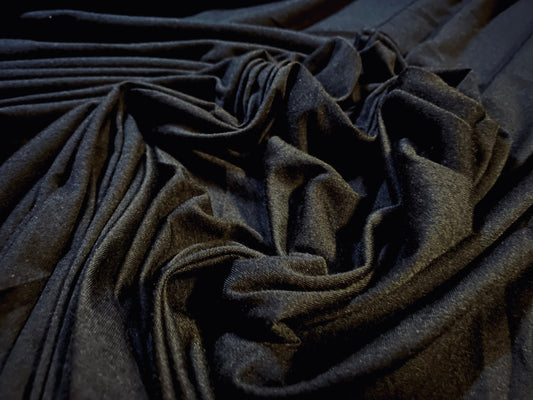 Soft handle Spun polyester single jersey fabric, per metre - black