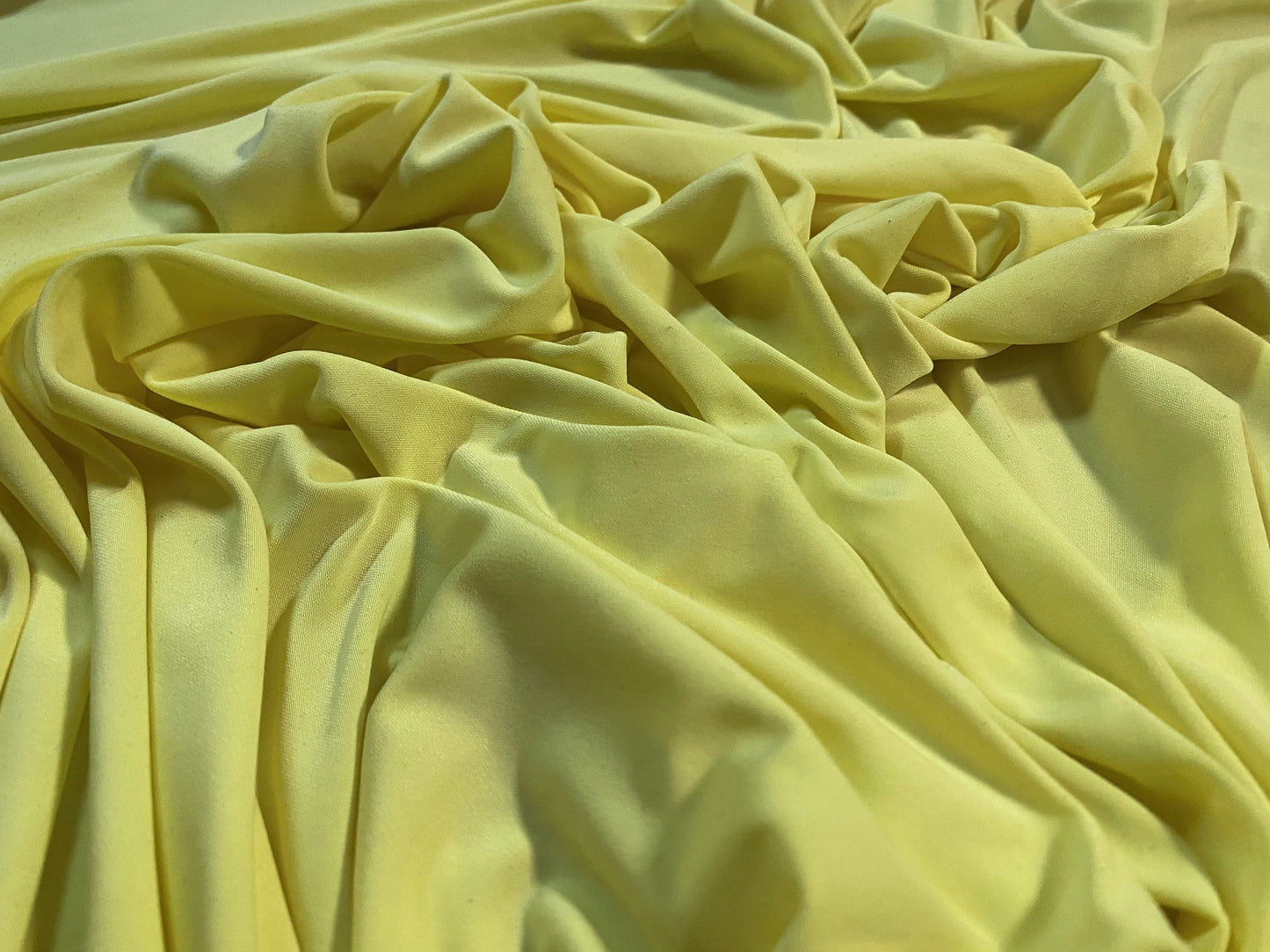 Soft touch spandex stretch jersey dress fabric, per metre - lemon sorbet