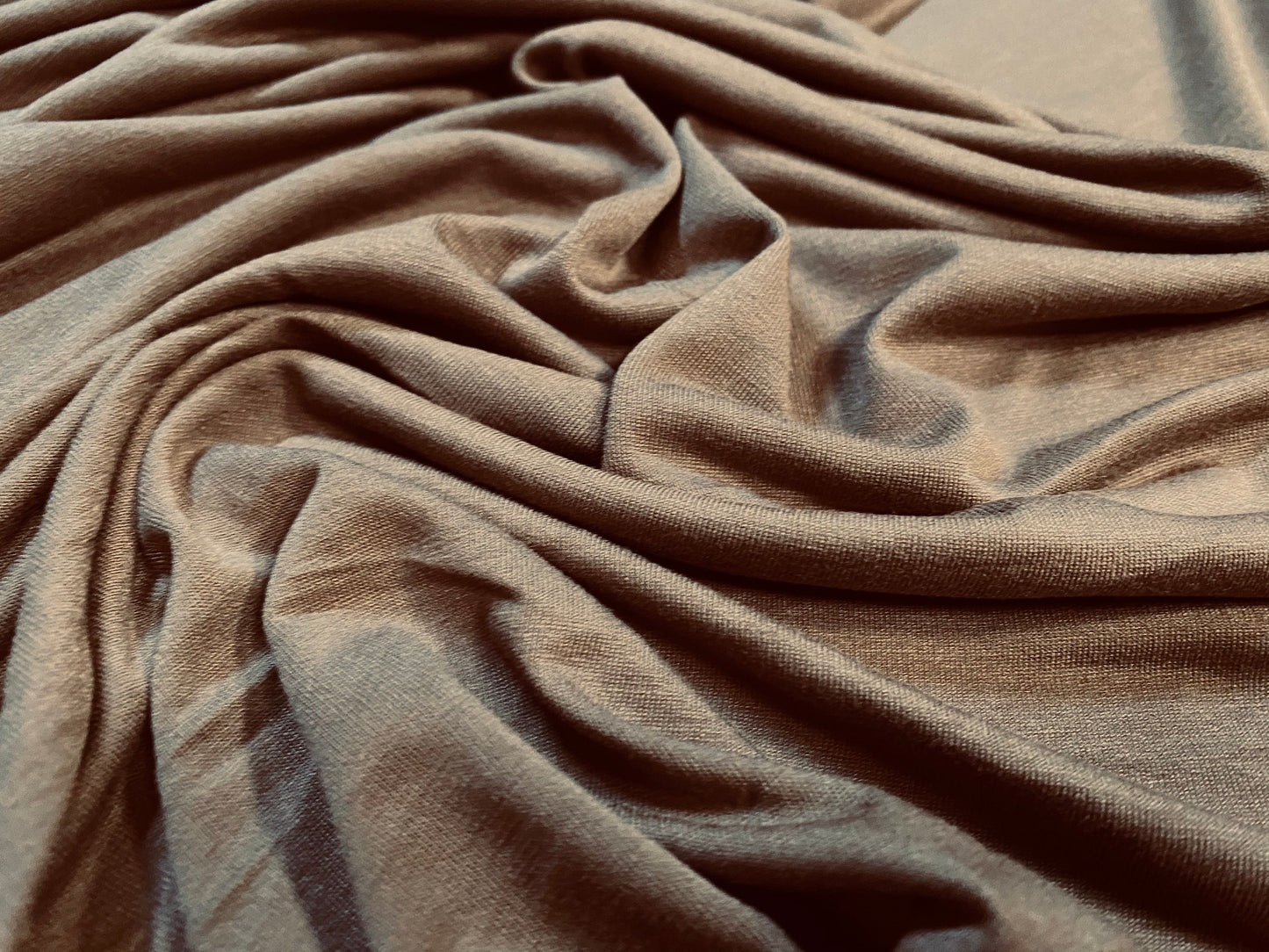 Viscose Elastane stretch jersey fabric, per metre - brown