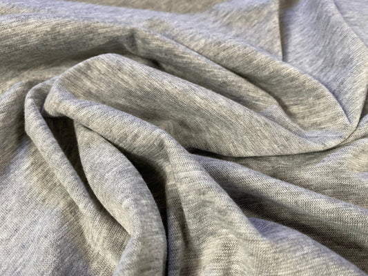 Soft interlock jersey fabric, per metre - grey marl