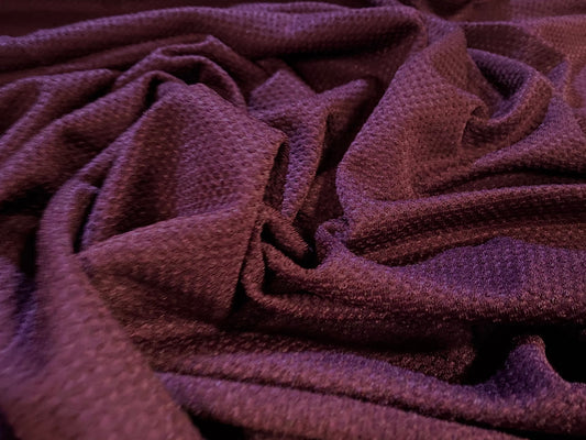 Pique jacquard  jersey  fabric, per metre - plum