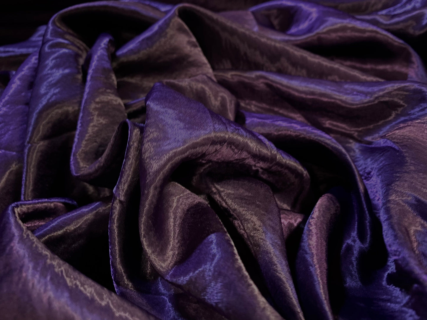 Soft satin woven dress fabric, per metre - plain - plum