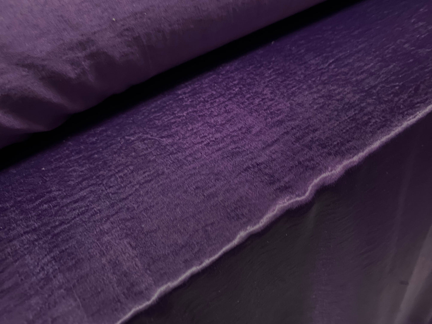 Soft satin woven dress fabric, per metre - plain - plum