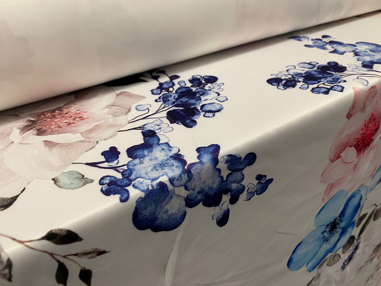 Scuba neoprene style double jersey stretch fabric, per metre - watercolour blossom print