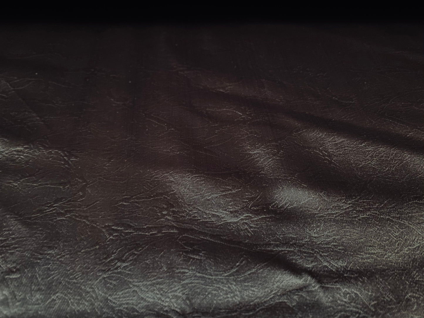 Silky Stretch satin dress fabric, per metre - Leather look - dark brown