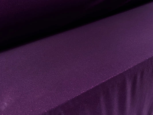 Metallic shimmer lamé stretch jersey dress fabric, per metre - purple