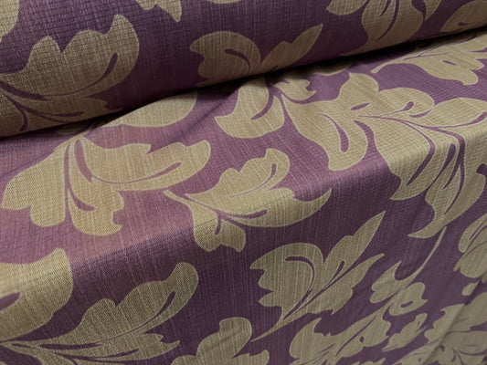 Stretch helenca mesh fabric, sheer, per metre - large leaf print - mauve