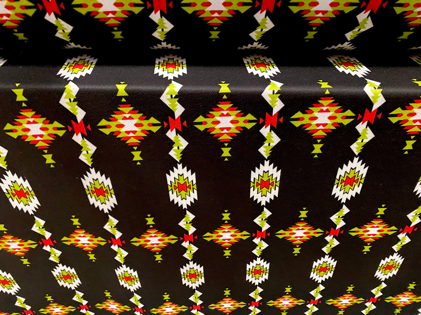 Scuba crepe fabric stretch spandex jersey, per metre - Aztec Inca print - black
