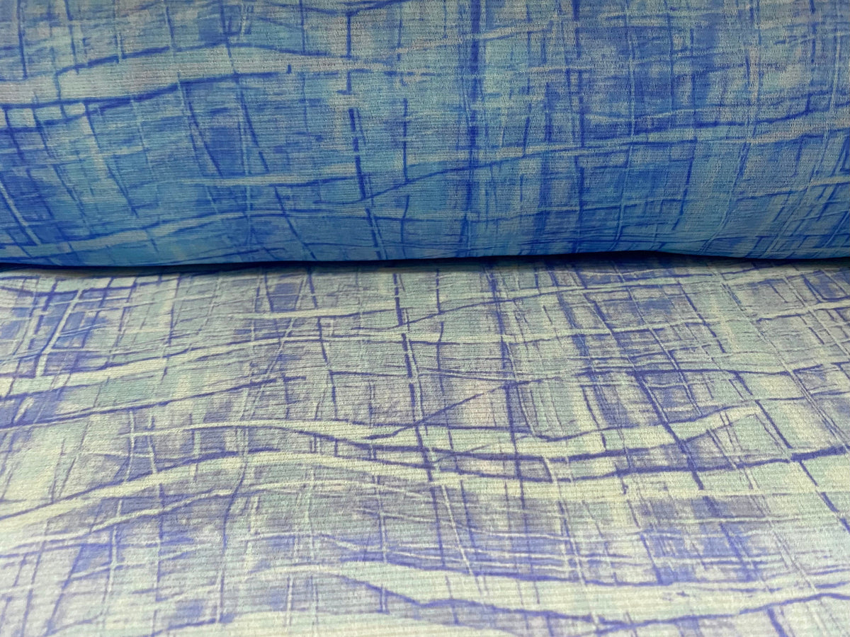 Helenca Thread Stretch helenca mesh fabric, sheer, per metre - abstract check print ...