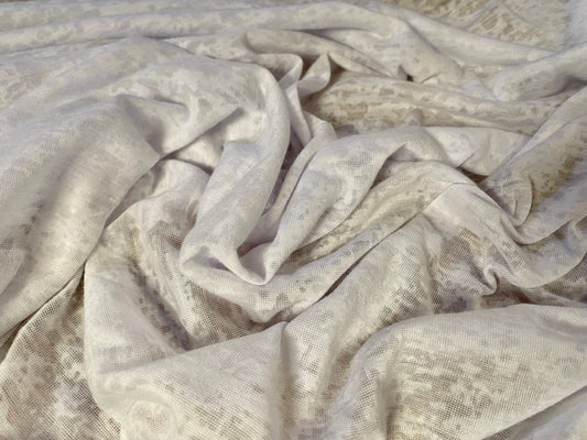 Viscose burnout single jersey fabric, per metre - white