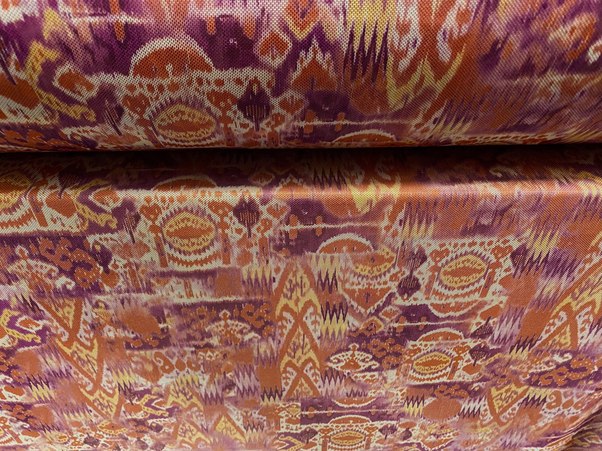 Helenca Thread Stretch helenca mesh fabric, sheer, per metre - Aztec Inca print - cor ...