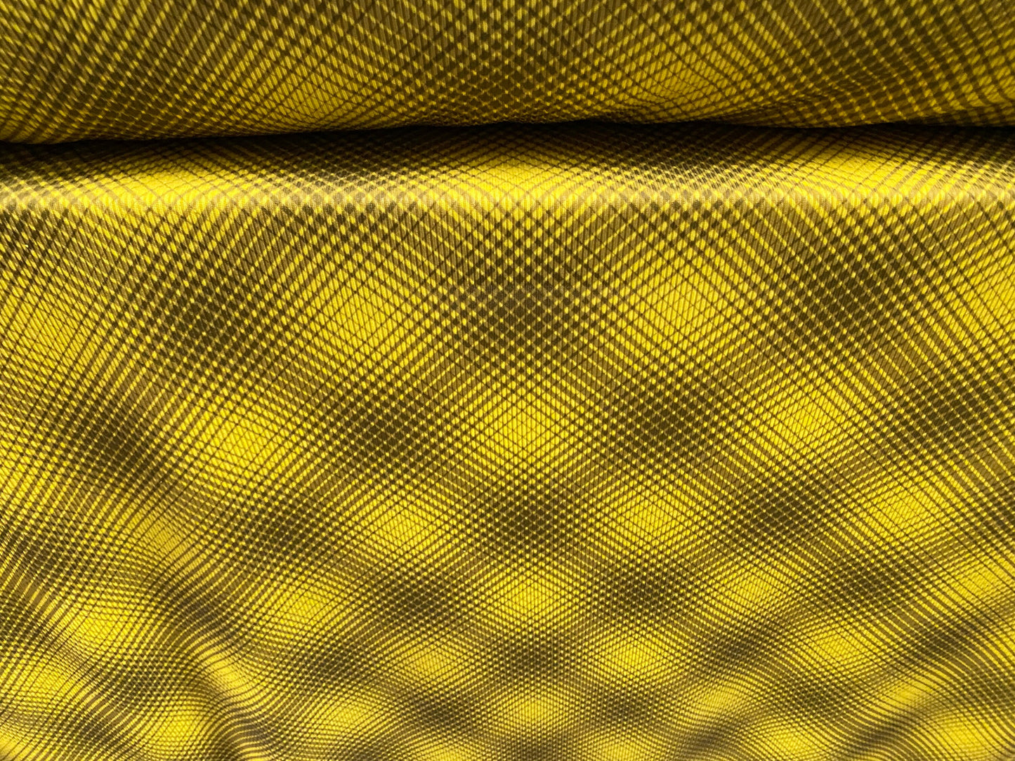 Spandex rib jersey fabric, per metre - geometric print - yellow & grey