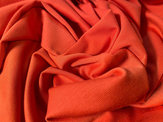 Ponte Roma double jersey knit dress fabric, per metre - plain - orange