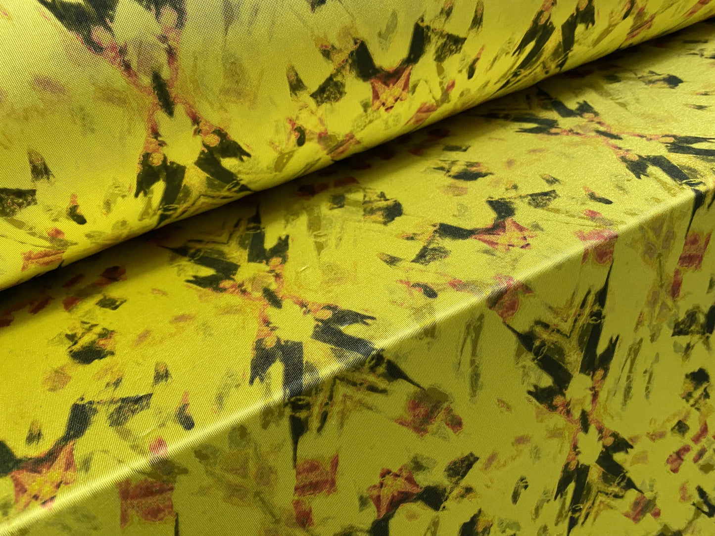 Disco shimmer stretch jersey fabric, per metre - ikat tie dye print - yellow