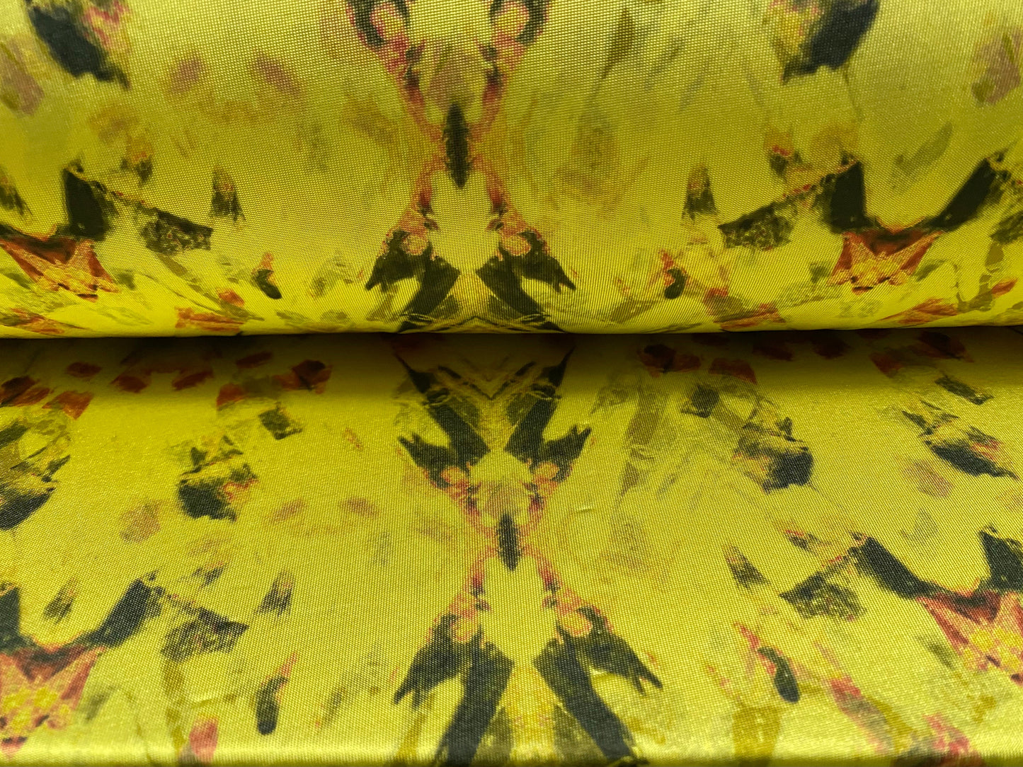 Disco shimmer stretch jersey fabric, per metre - ikat tie dye print - yellow
