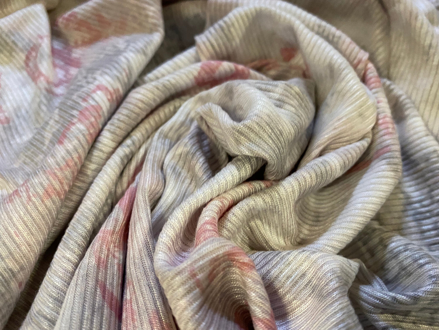 Soft touch rib jersey knit fabric, per metre - grey & pink ‘party on’ print