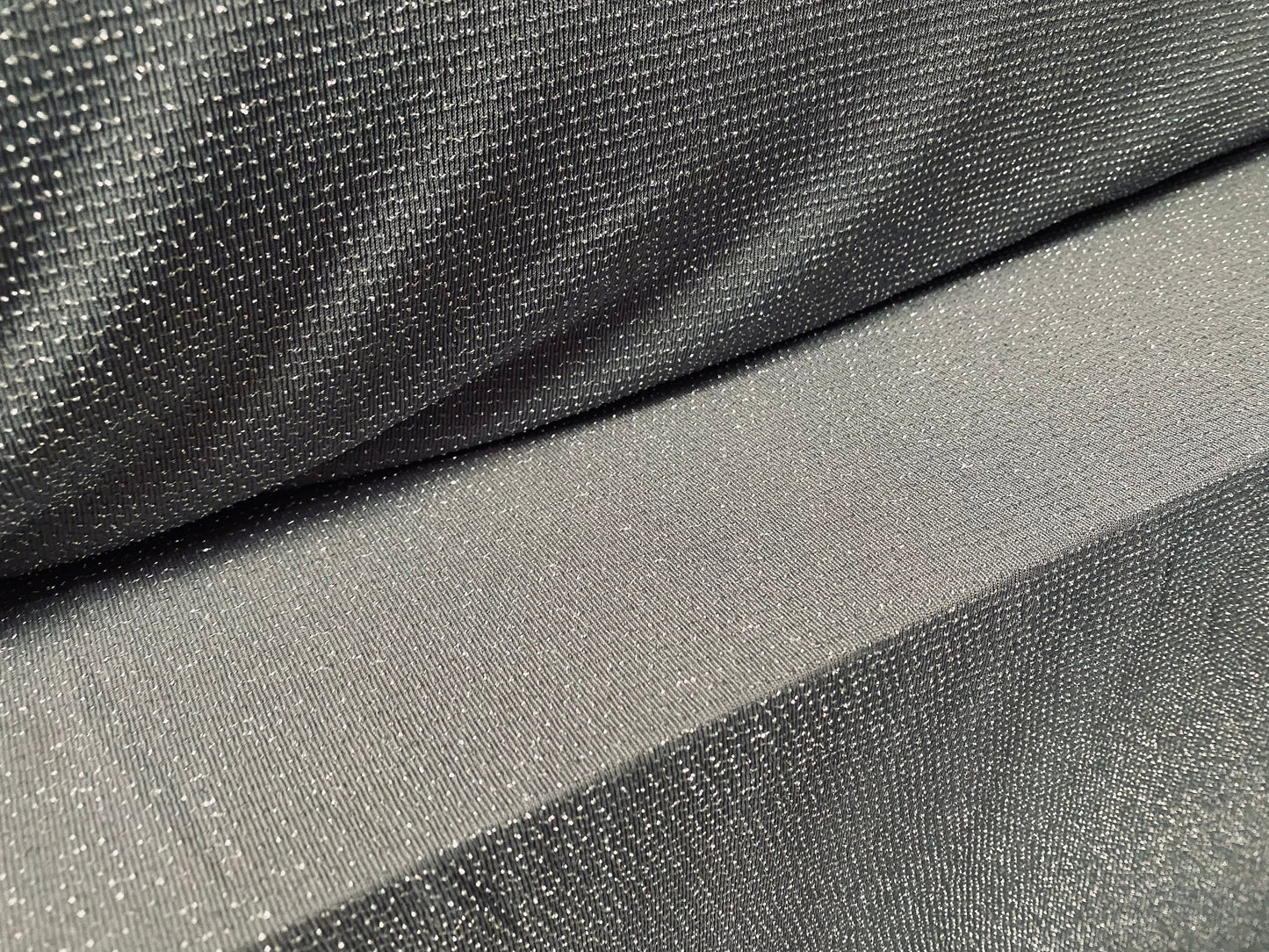 Metallic lurex slinky Stretch jersey fabric, per metre - silver grey