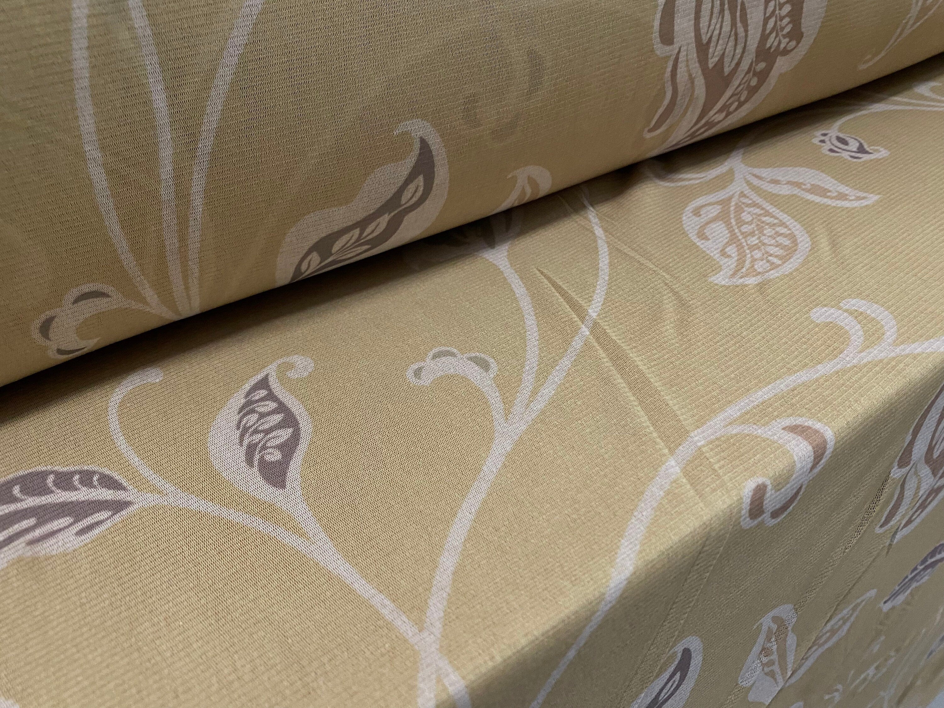 Helenca Thread Stretch helenca mesh fabric, sheer, per metre - pale yellow floral pri ...
