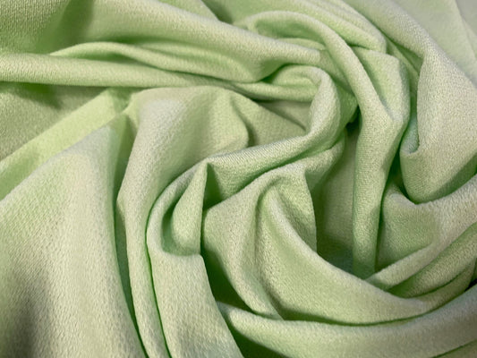 Textured crepe stretch spandex jersey fabric, per metre - plain - mint green