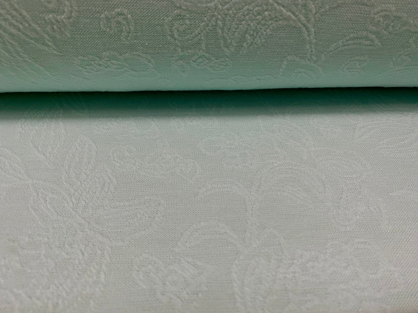 Stretch spandex leaf jacquard jersey fabric, per metre - Aqua