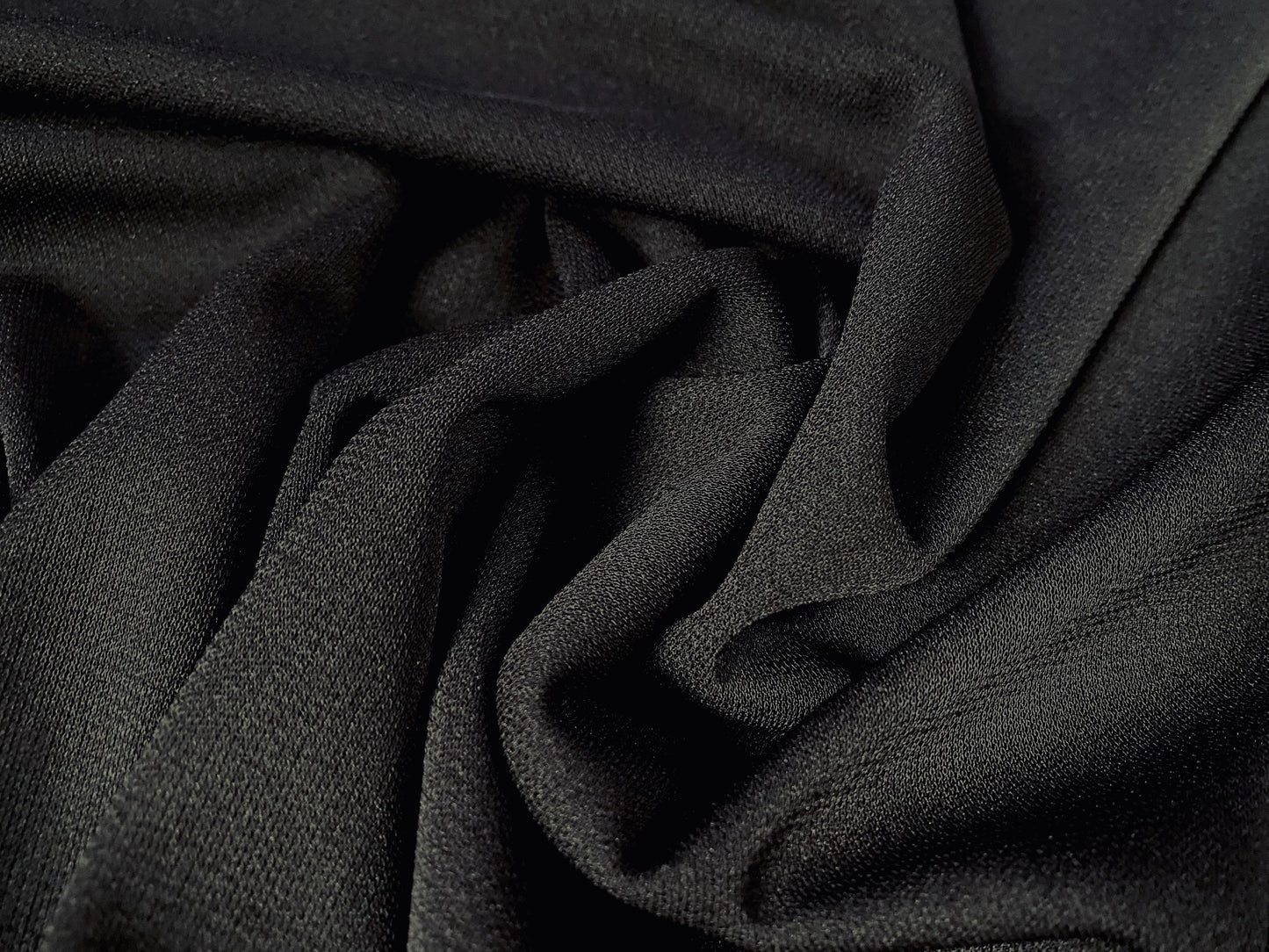 French crepe single jersey sheer dress fabric, per metre - black