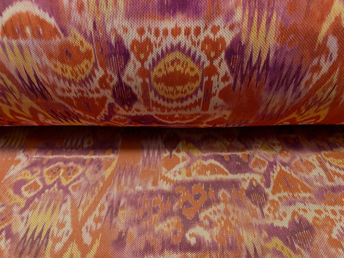 Helenca Thread Stretch helenca mesh fabric, sheer, per metre - Aztec Inca print - cor ...