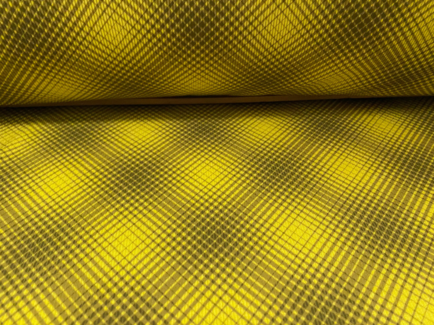Spandex rib jersey fabric, per metre - geometric print - yellow & grey