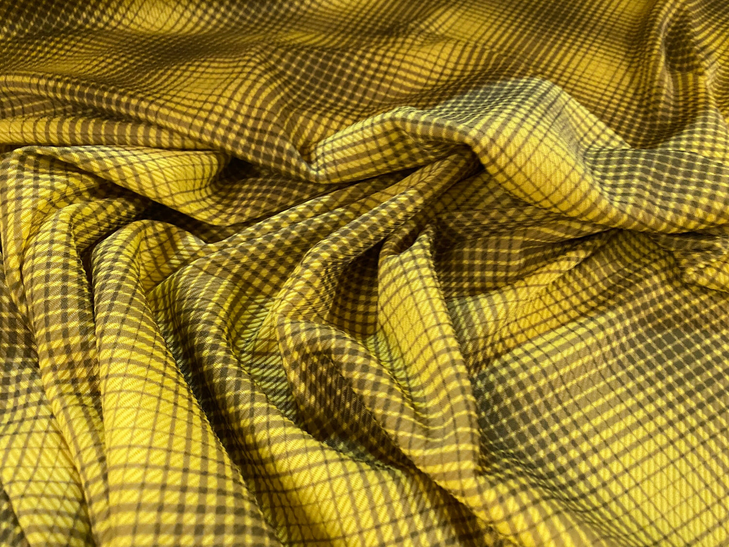 Spandex rib jersey fabric, per metre - geometric print - yellow & grey