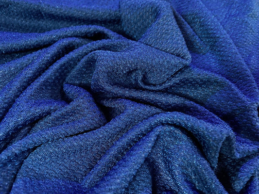 Micro jacquard jersey fabric, per metre - royal blue