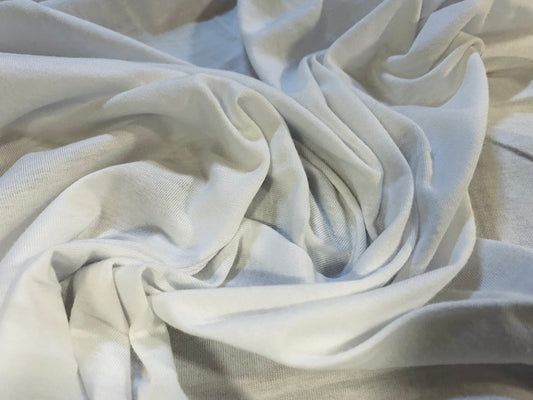 Cotton single jersey t shirt fabric, per metre - white