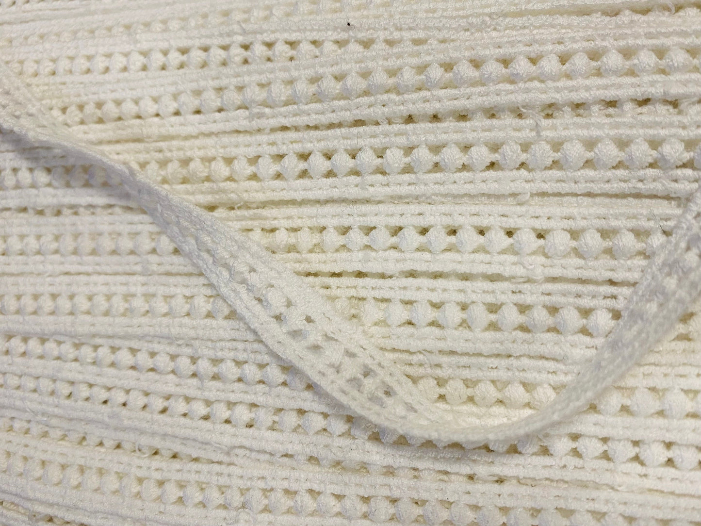 Cotton embroidery edging trim ribbon fabric - Ivory