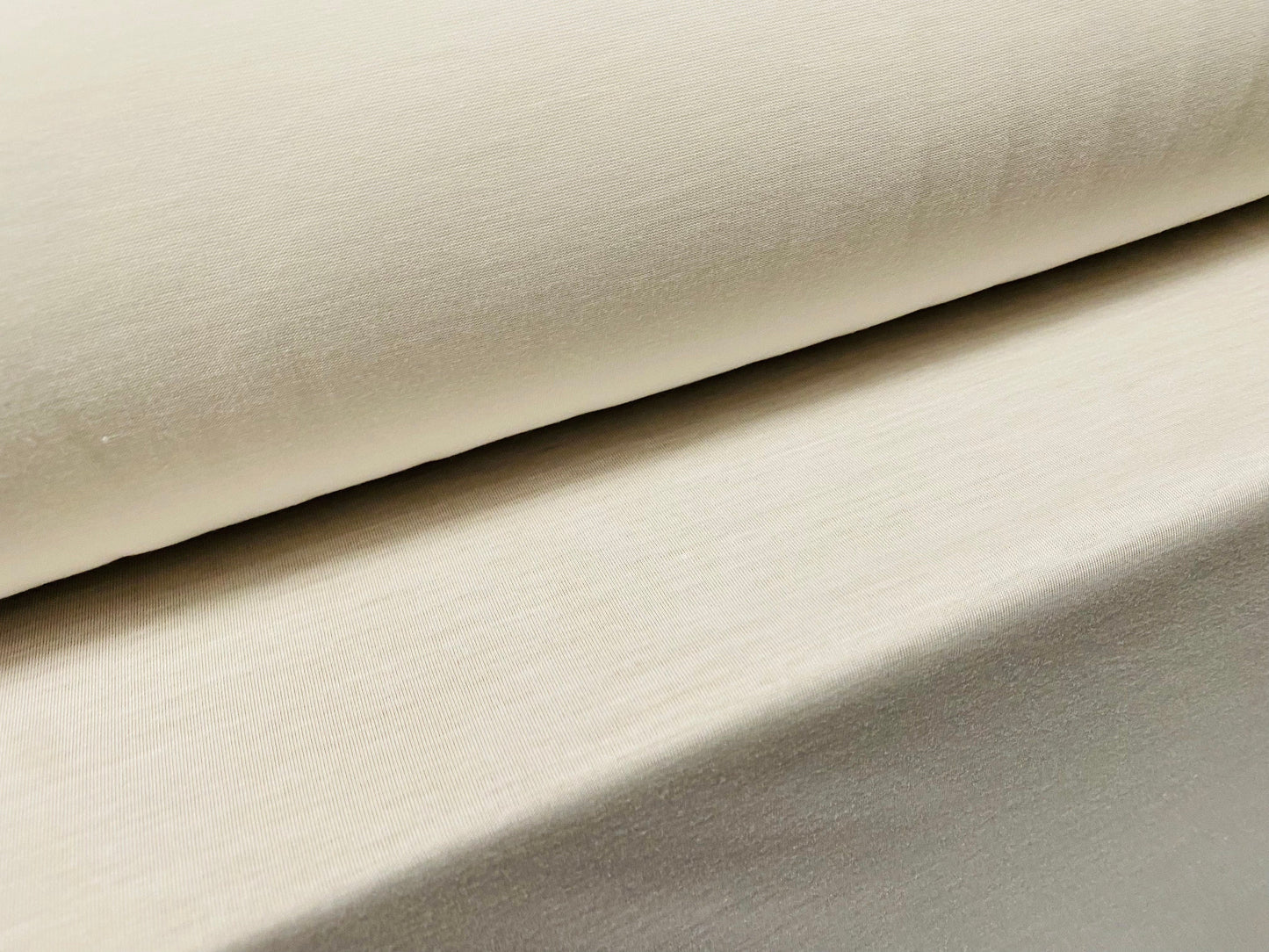 Soft handle Spun polyester single jersey fabric, per metre - white