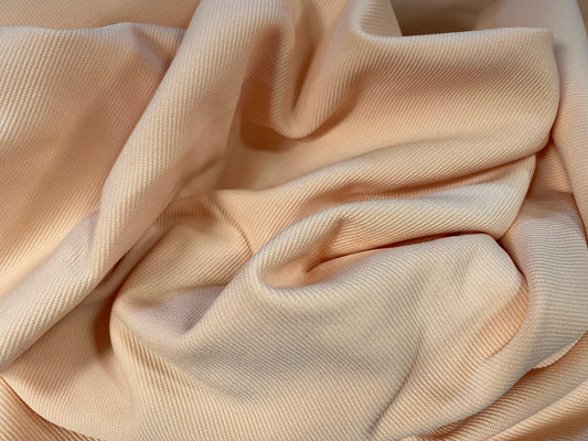 Fine Ottoman Rib Stretch Spandex Double jersey fabric , per metre - plain - light peach