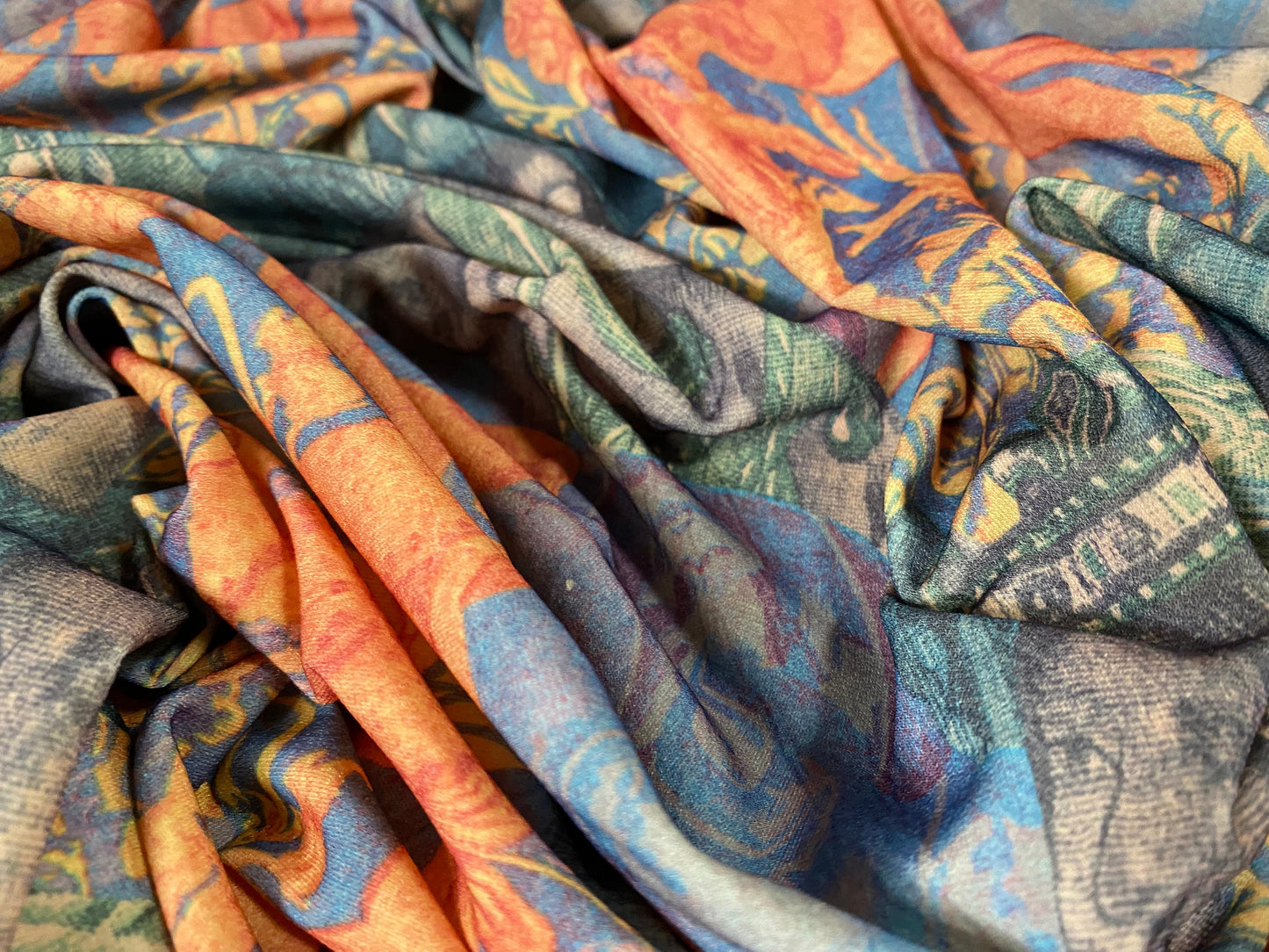 Soft touch stretch spandex jersey fabric, per metre - Henry of Tudor Kings & Queens print