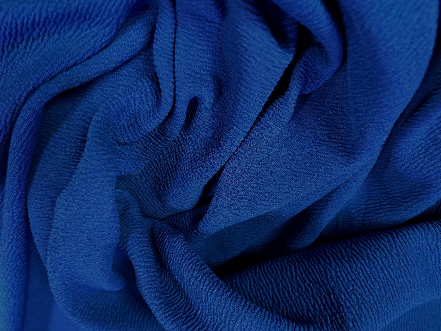 Waterfall textured scuba stretch spandex jersey, per metre - plain - royal blue