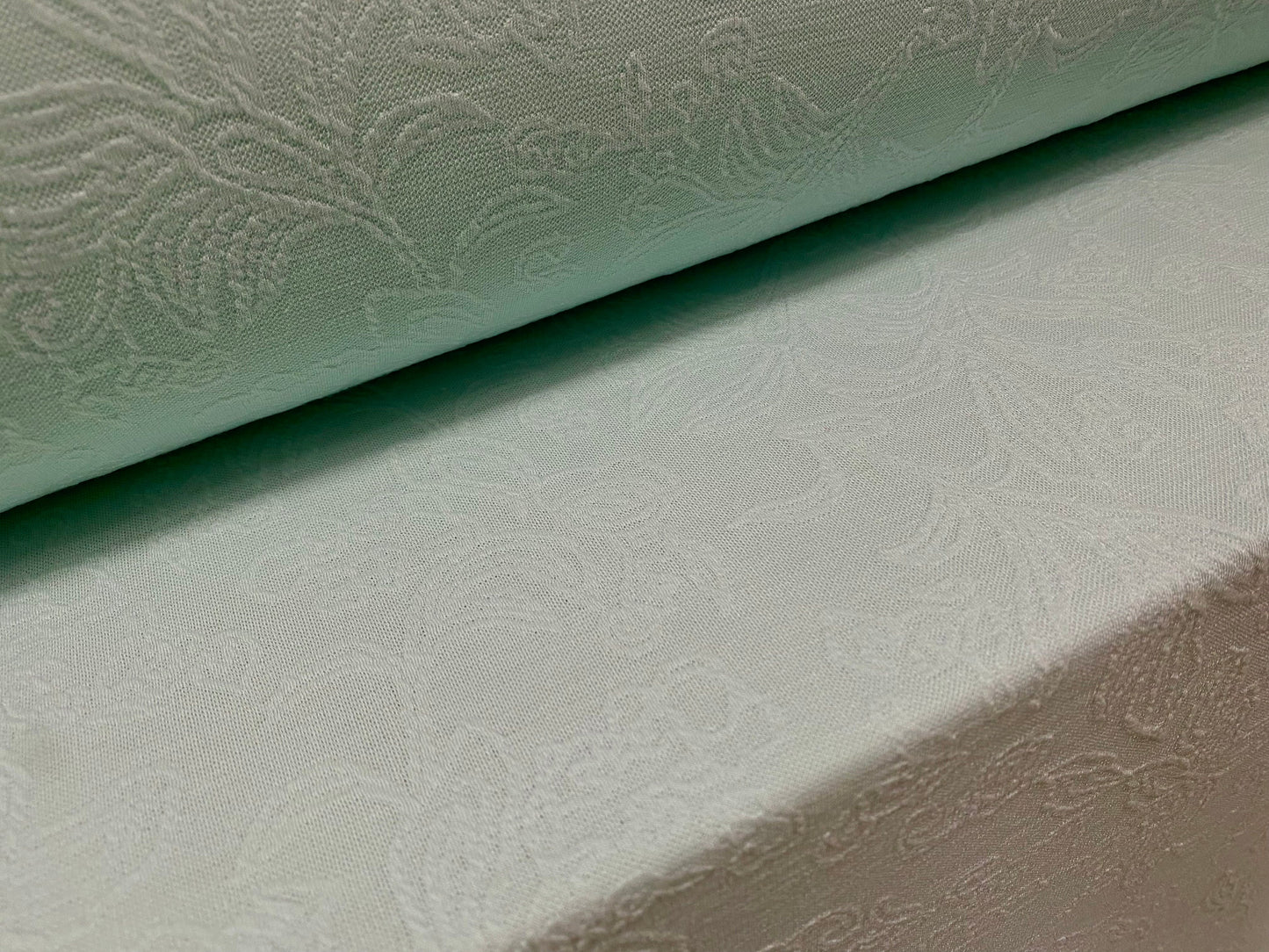 Stretch spandex leaf jacquard jersey fabric, per metre - Aqua