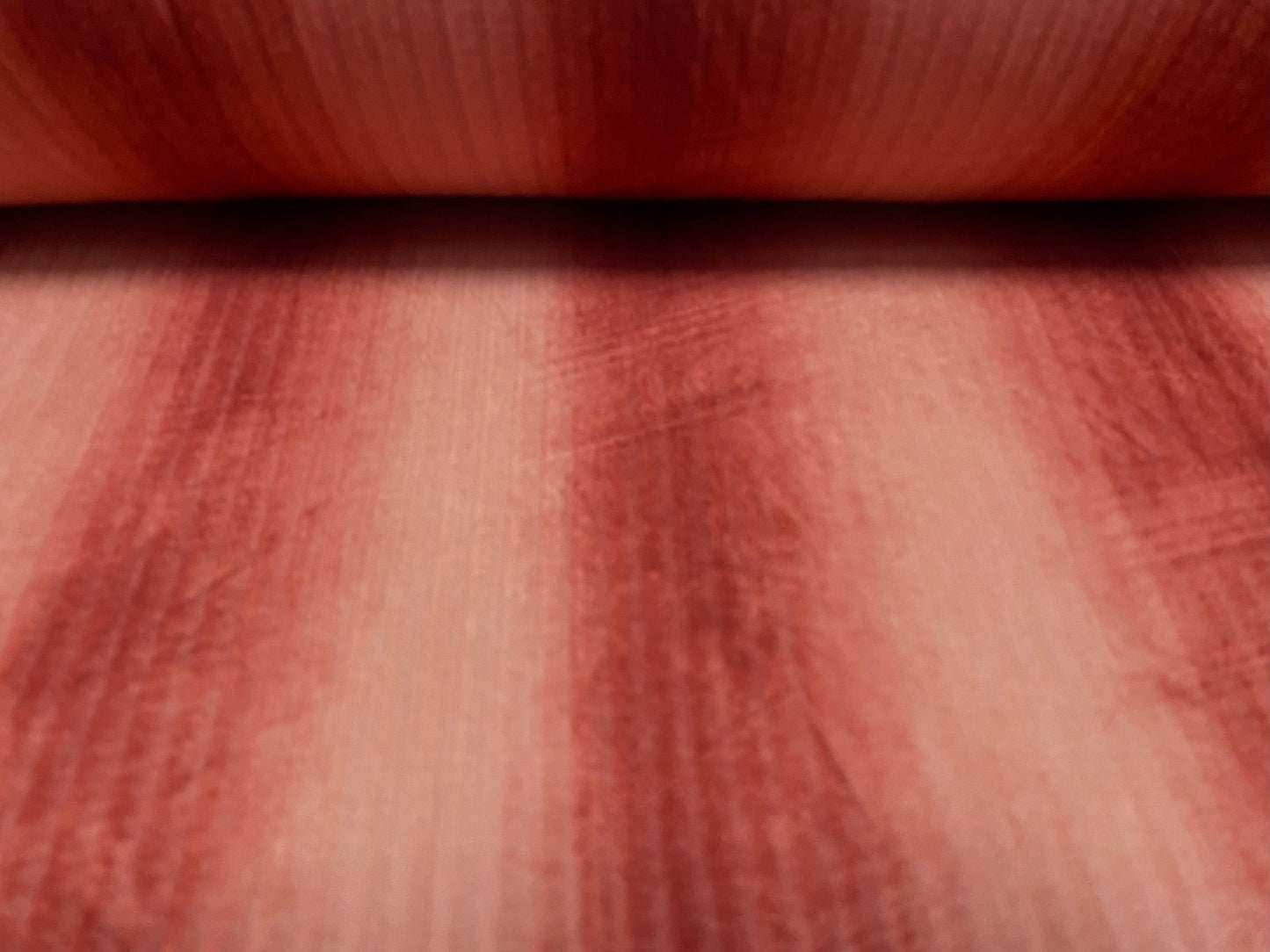 Spandex stretch rib jersey fabric, per metre - ombré  stripe print - coral