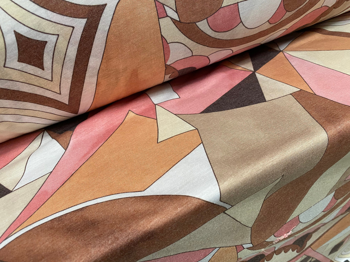 Soft handle jersey fabric, per metre - distressed swirl print