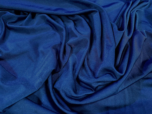 Disco shimmer Spandex stretch jersey fabric, per metre -  plain - royal blue