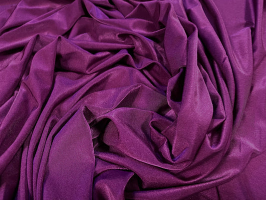 Disco shimmer Spandex stretch jersey fabric, per metre -  plain - magenta purple