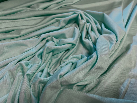Viscose spandex stretch single jersey fabric, per metre - plain - spearmint green
