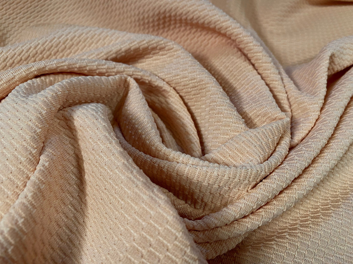 Micro jacquard jersey fabric, per metre - nude