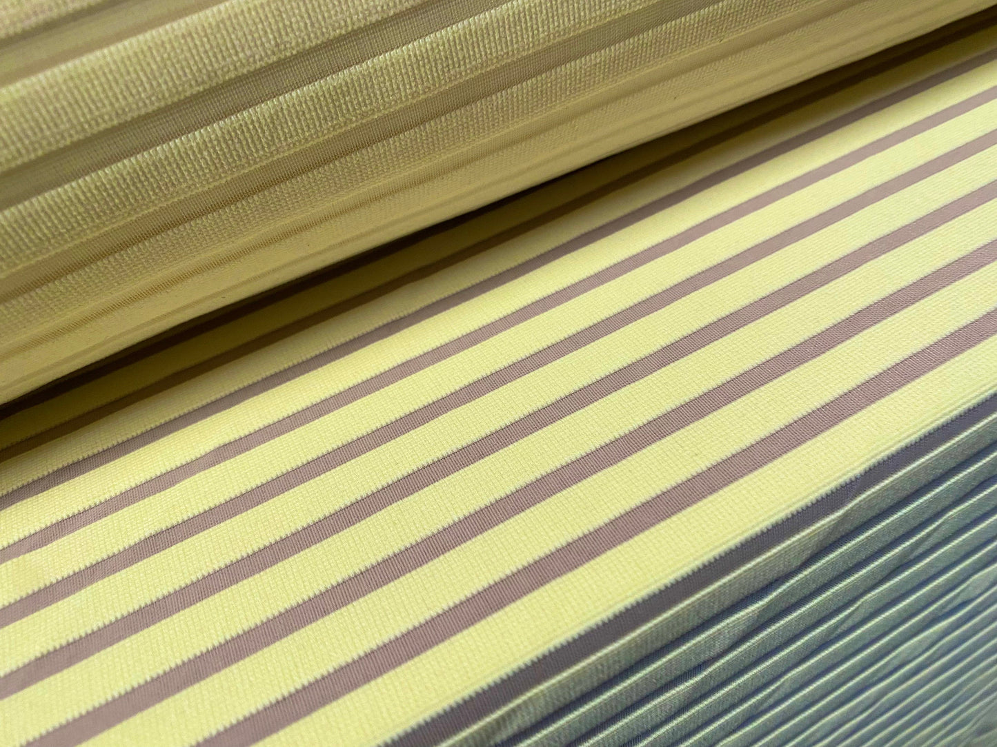 Ottoman rib burnout stripe jersey fabric , per metre - plain - lemon