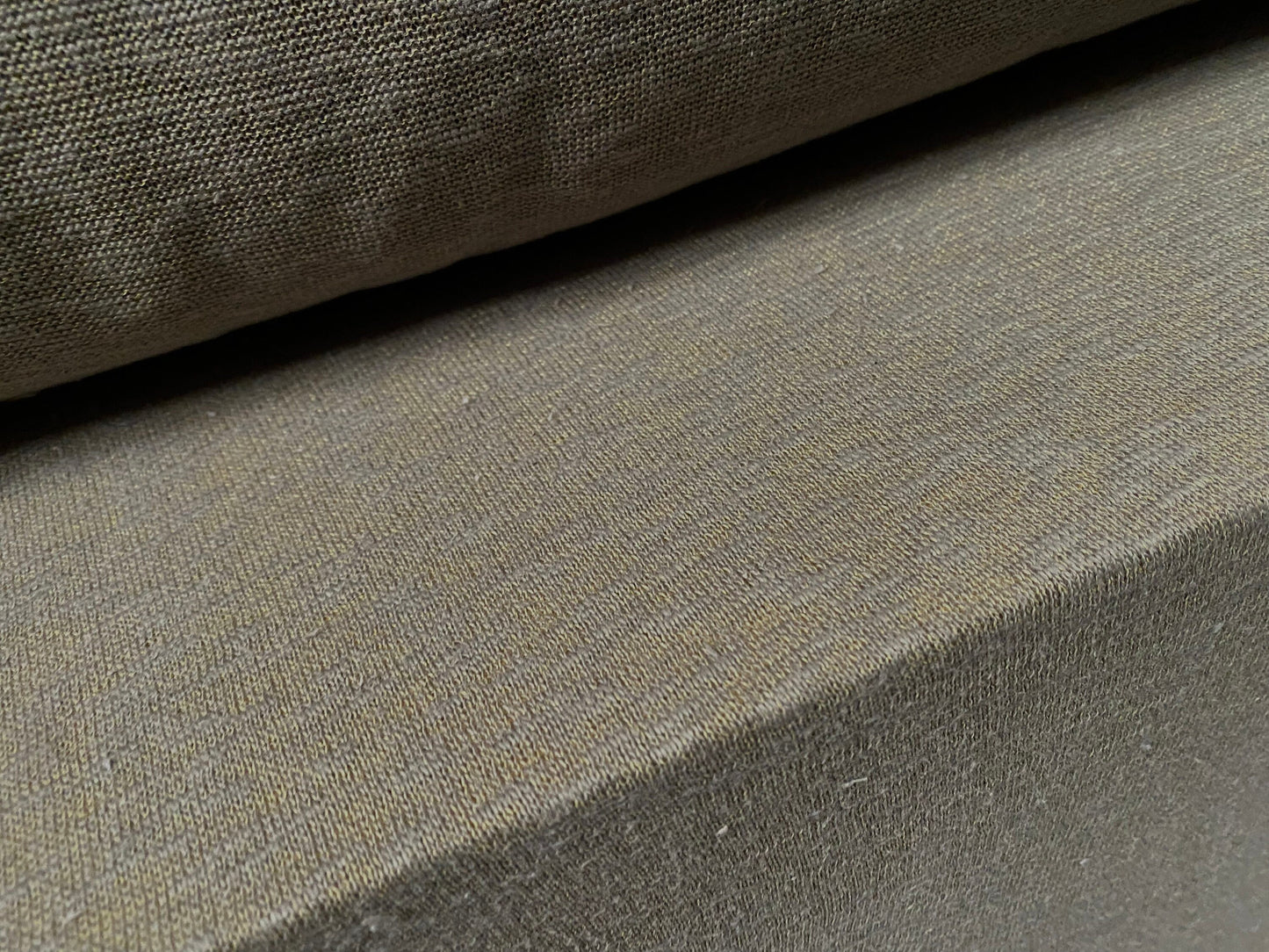Jersey crepe lightweight knitwear slub fabric, per metre - khaki