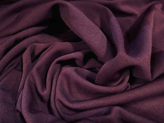 Scuba stretch spandex jersey fabric, per metre - plain - burgundy