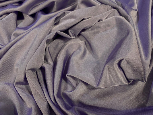 Disco shimmer Spandex stretch jersey fabric, per metre -  plain - lilac