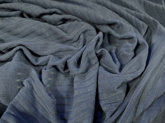 Spandex rib stretch jersey fabric, per metre - plain - bluebell blue