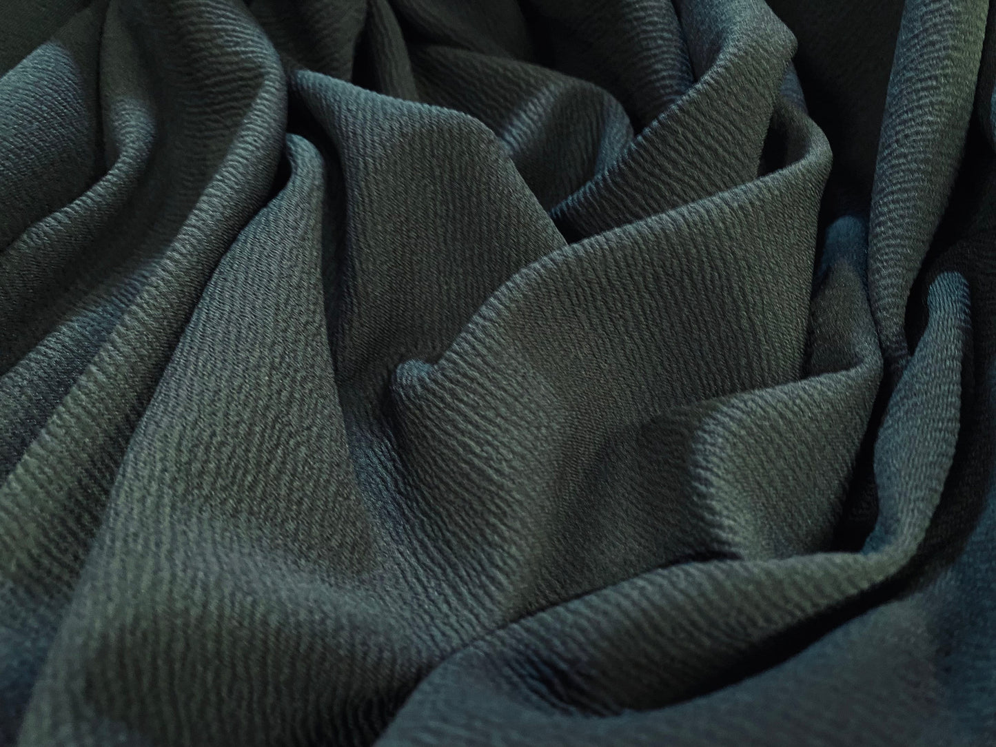 Waterfall textured scuba stretch spandex jersey, per metre - plain - Olive green