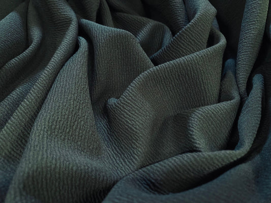 Waterfall textured scuba stretch spandex jersey, per metre - plain - Olive green