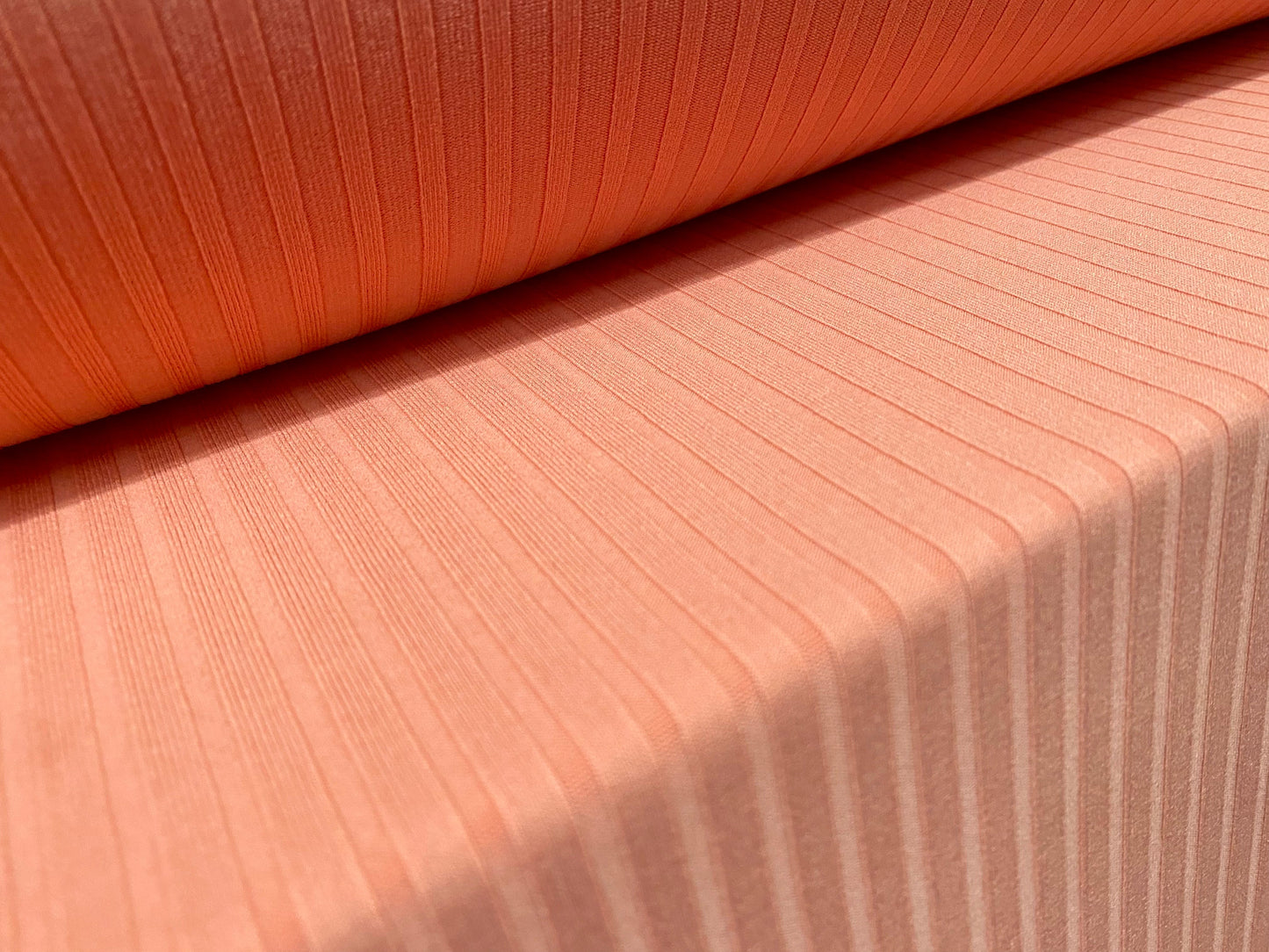 Stretch spandex rib jersey fabric, per metre - plain - peach